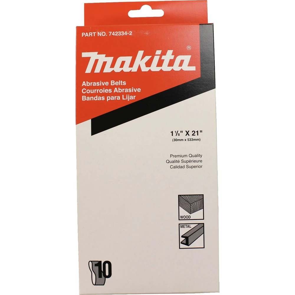 Makita 742334-2 10-Pack 150 Grit 1 1/8 In. X 21 In. Abrasive Belt 4 Makita 742334-2 10-Pack 150 Grit 1 1/8 In. X 21 In. Abrasive Belt - Image 2
