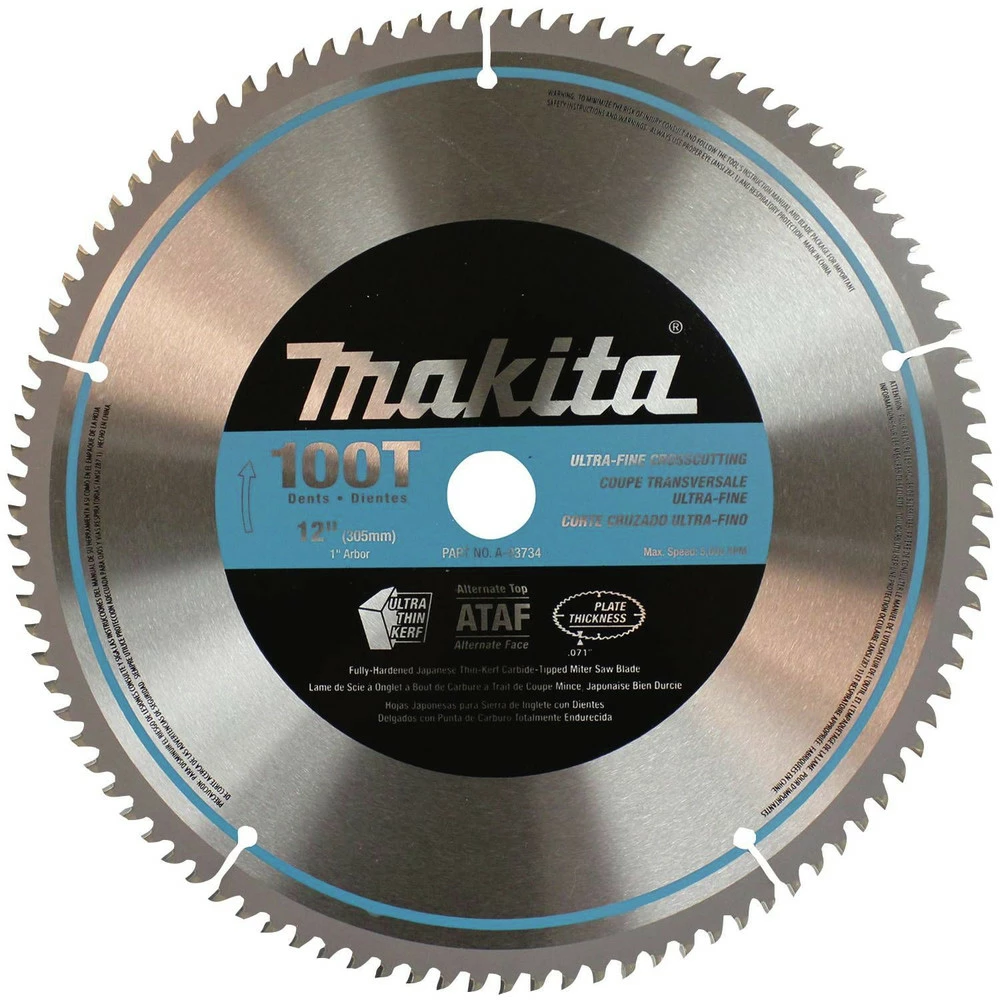 Makita A-93734 12 In. 100 Tooth Ultra-Fine Crosscutting Miter Saw Blade 3 Makita A-93734 12 In. 100 Tooth Ultra-Fine Crosscutting Miter Saw Blade