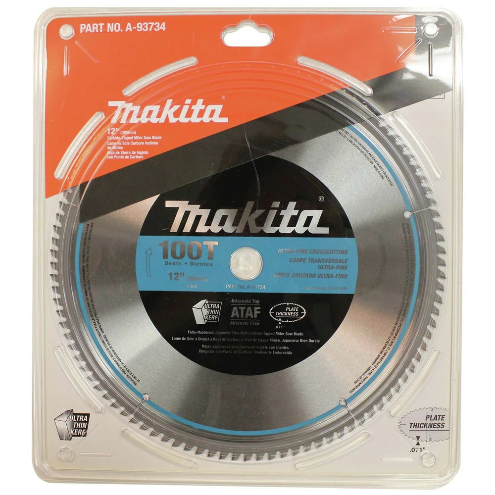 Makita A-93734 12 In. 100 Tooth Ultra-Fine Crosscutting Miter Saw Blade 4 Makita A-93734 12 In. 100 Tooth Ultra-Fine Crosscutting Miter Saw Blade - Image 2