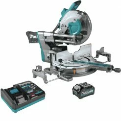 Makita GSL04M1 40V Max XGT Brushless Lithium-Ion 12 In. Cordless AWS Capable Dual-Bevel Sliding Compound Miter Saw Kit (4 Ah)