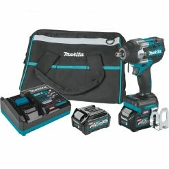 Makita GWT08D 40V Max XGT Brushless Lithium-Ion Cordless 4-Speed Mid-Torque 1/2 In. Sq. Drive Impact Wrench Kit With Detent Anvil And 2 Batteries (2.5 Ah)