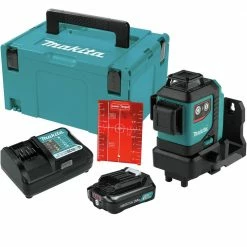 Makita SK700DNAJ 12V Max CXT Lithium-Ion Self-Leveling 360 Degrees Cordless 3-Plane Red Laser Kit (2 Ah)