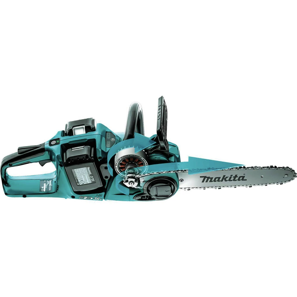 Makita XCU04CM 18V X2 (36V) LXT Brushless Lithium-Ion 16 In. Cordless Chainsaw Kit With 2 Batteries (4 Ah) 5 Makita XCU04CM 18V X2 (36V) LXT Brushless Lithium-Ion 16 In. Cordless Chainsaw Kit With 2 Batteries (4 Ah) - Image 3