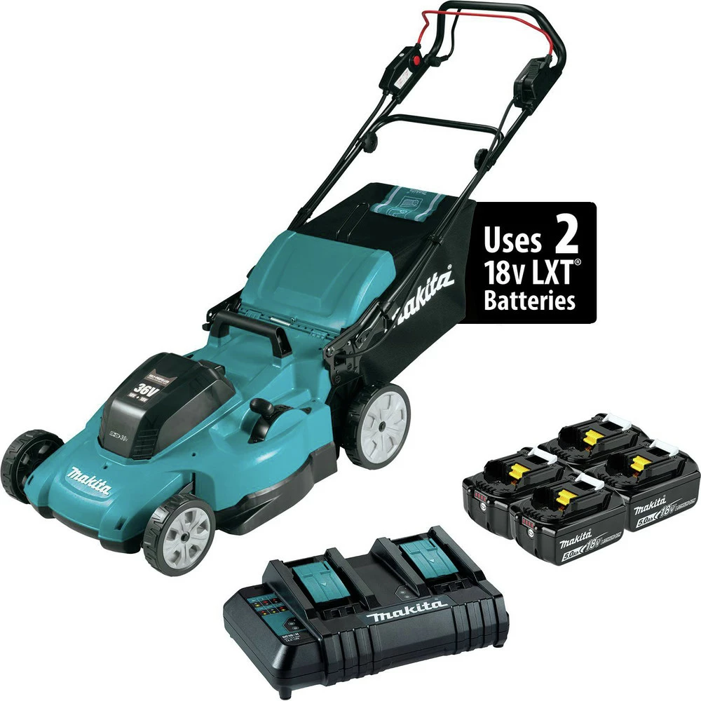 Makita XML11CT1 18V X2 (36V) LXT Lithium-Ion 21 In. Cordless Self-Propelled Lawn Mower Kit With 4 Batteries (5 Ah) 5 Makita XML11CT1 18V X2 (36V) LXT Lithium-Ion 21 In. Cordless Self-Propelled Lawn Mower Kit With 4 Batteries (5 Ah) - Image 3