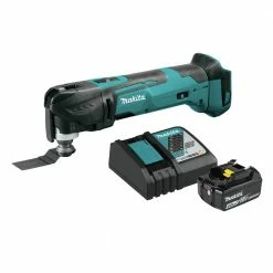 Makita XMT03Z-BL1840BDC1 18V LXT Brushless Lithium-Ion Cordless Multi-Tool With Battery And Charger Starter Pack Bundle (4 Ah)
