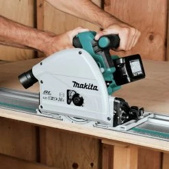 Makita XPS01PMJ-194368-5 18V X2 (36V) LXT Brushless Lithium-Ion 6-1/2 In. Cordless Plunge Circular Saw Kit With 2 Batteries (4 Ah) And 55 In. Guide Rail -Cheap Makita Store mktnxps01pmj 194368 5 bndl s