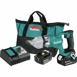 Makita XSJ03T 18V LXT Brushless Lithium-Ion 14 Gauge Cordless Straight Shear Kit With (2) 5 Ah Batteries