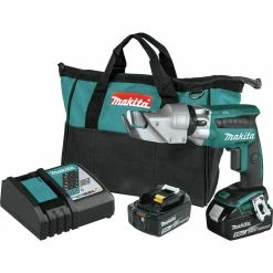Makita XSJ04T 18V LXT Brushless Lithium-Ion 18 Gauge Cordless Offset Shear Kit With 2 Batteries (5 Ah)