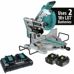 Makita XSL06PM 36V (18V X2) LXT Brushless Lithium-Ion 10 In. Cordless Dual-Bevel Sliding Compound Miter Saw With Laser Kit And 2 Batteries (4 Ah)