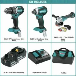Makita XT269M+XAG04Z 18V LXT Brushless Lithium-Ion 2-Tool Cordless Combo Kit (4 Ah) With LXT Angle Grinder -Cheap Makita Store mktnxt269mxag04z bndl a