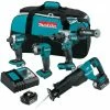 Makita XT453T 18V LXT Brushless Lithium-Ion Cordless 4-Pc. Combo Kit With 2 Batteries (5 Ah) -Cheap Makita Store mktnxt453t