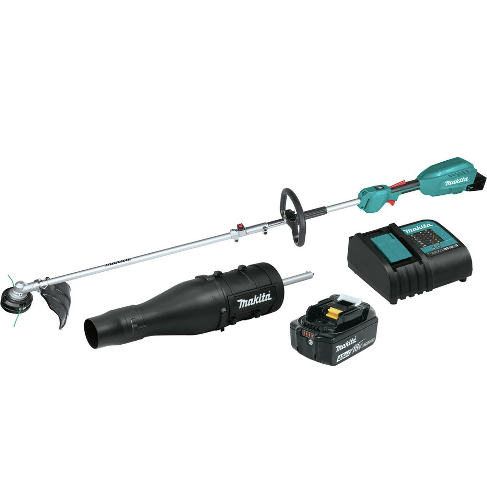 Makita XUX02SM1X3 18V LXT Brushless Lithium-Ion Cordless Couple Shaft Power Head Kit With 13 In. String Trimmer And Blower Attachments (4 Ah) 3 Makita XUX02SM1X3 18V LXT Brushless Lithium-Ion Cordless Couple Shaft Power Head Kit With 13 In. String Trimmer And Blower Attachments (4 Ah)