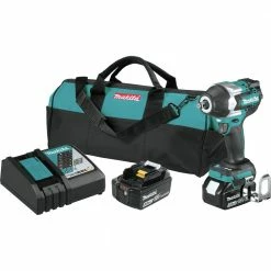 Makita XWT17T 18V LXT Brushless Lithium-Ion 1/2 In. Cordless Square Drive Mid-Torque Impact Wrench With Friction Ring Kit With 2 Batteries (5 Ah)