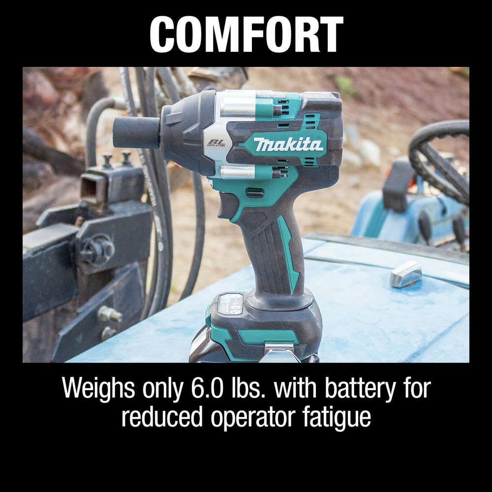 Makita XWT18T 18V LXT Brushless Lithium-Ion 1/2 In. Cordless Square Drive Mid-Torque Impact Wrench With Detent Anvil Kit With 2 Batteries (5 Ah) 5 Makita XWT18T 18V LXT Brushless Lithium-Ion 1/2 In. Cordless Square Drive Mid-Torque Impact Wrench With Detent Anvil Kit With 2 Batteries (5 Ah) - Image 3