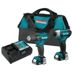 Factory Reconditioned Makita CT232-R CXT 12V Max Brushless Lithium-Ion Cordless Drill Driver And Impact Driver Combo Kit (1.5 Ah)