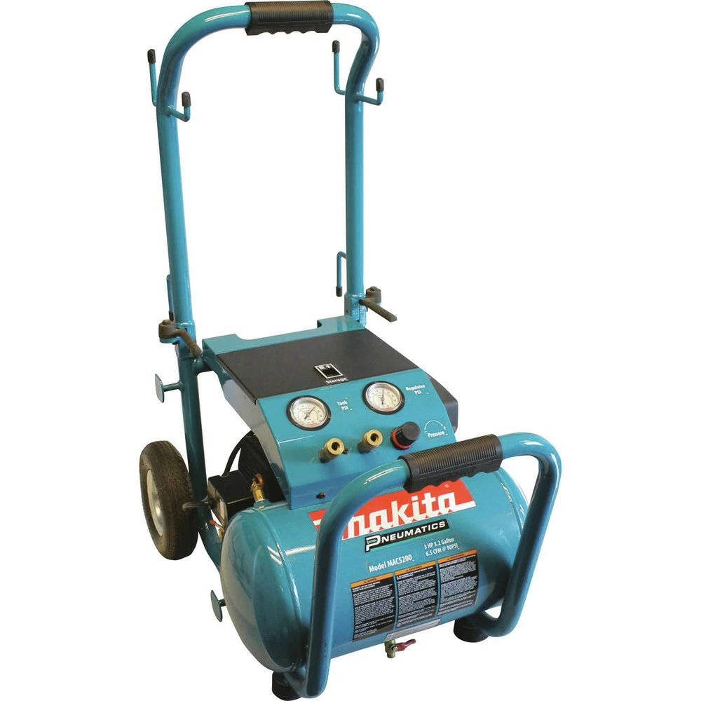Factory Reconditioned Makita MAC5200-R 3 HP 5.2 Gallon Oil-Lube Wheelbarrow Air Compressor 3 Factory Reconditioned Makita MAC5200-R 3 HP 5.2 Gallon Oil-Lube Wheelbarrow Air Compressor
