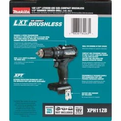 Factory Reconditioned Makita XPH11ZB-R 18V LXT Lithium-Ion Brushless Sub-Compact 1/2 In. Cordless Hammer Drill Driver (Tool Only) -Cheap Makita Store mktrxph11zb r g