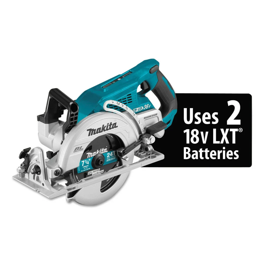 Factory Reconditioned Makita XSR01Z-R 18V X2 LXT Cordless Lithium-Ion Brushless 7-1/4 In. Rear Handle Circular Saw 4 Factory Reconditioned Makita XSR01Z-R 18V X2 LXT Cordless Lithium-Ion Brushless 7-1/4 In. Rear Handle Circular Saw - Image 2