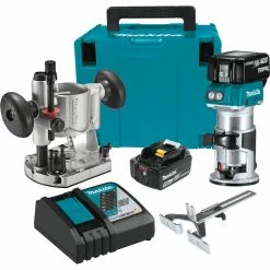 Factory Reconditioned Makita XTR01T7-R 18V LXT Lithium-Ion 1/4 In. Cordless Compact Router Kit (5 Ah)
