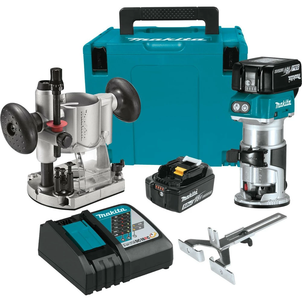 Factory Reconditioned Makita XTR01T7-R 18V LXT Lithium-Ion 1/4 In. Cordless Compact Router Kit (5 Ah) 3 Factory Reconditioned Makita XTR01T7-R 18V LXT Lithium-Ion 1/4 In. Cordless Compact Router Kit (5 Ah)
